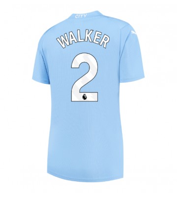 Manchester City Kyle Walker #2 Replika Hjemmebanetrøje Dame 2023-24 Kortærmet